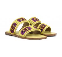 Acquisto Crochet and beads two-bands sandal F08171824-0241